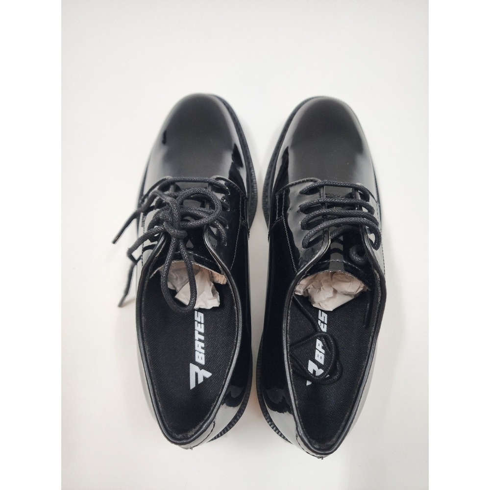 Bates High Gloss Oxford Mens 7.5 Black Uniform Dress Shoes E07842 Slip Resistant